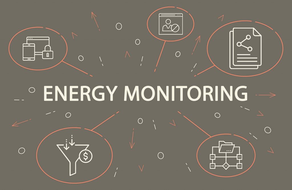 Business illustration showing the concept of energy management s